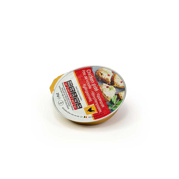 Poultry remplissage de gobelets and operculeuse for food production France